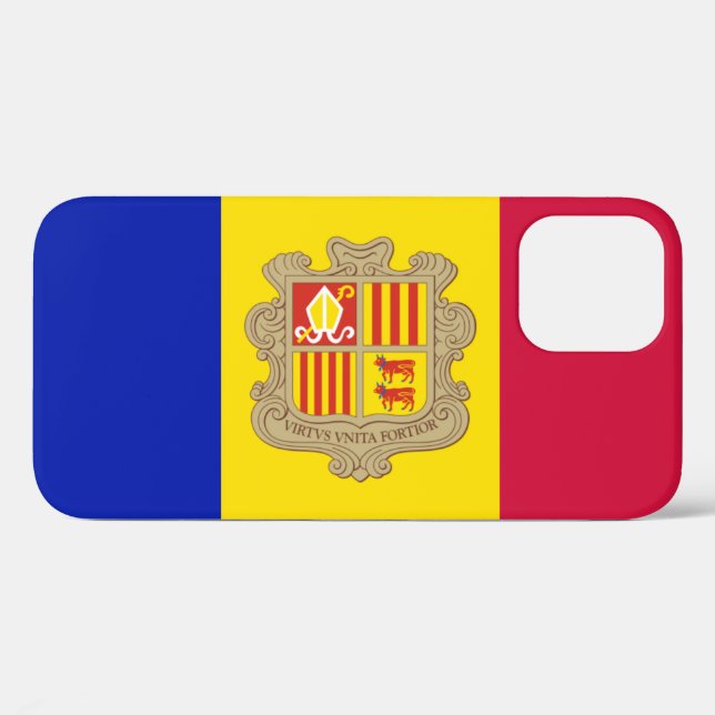 Coques Case-Mate iPhone drapeau d'Andorre (Verso (horizontal))