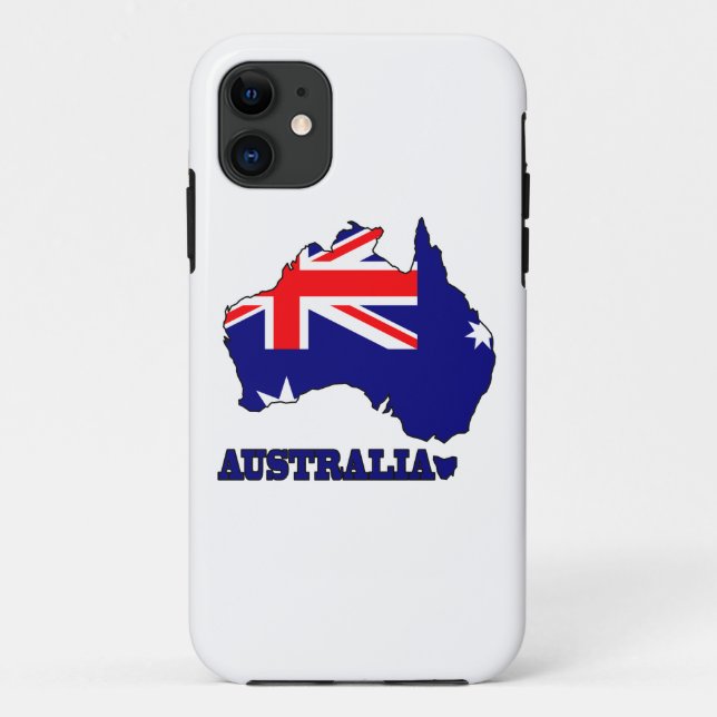 Coques Case-Mate iPhone Drapeau dans la carte de l'Australie (Dos)