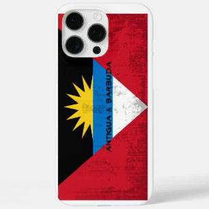 Coque iPhone 16 Pro Max Drapeau d'Antigua et Barbuda "Grunge" Look