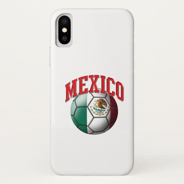 Coques Case-Mate iPhone Drapeau de ballon de football du Mexique (Dos)