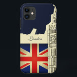 Coque Case-Mate iPhone Drapeau de Big Ben Union Jack de ville de Londres<br><div class="desc">Drapeau de Big Ben Grande-Bretagne de ville de Londres</div>