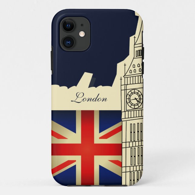 Coques Case-Mate iPhone Drapeau de Big Ben Union Jack de ville de Londres (Dos)