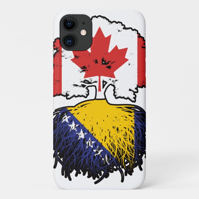 Coques Case-Mate iPhone Drapeau de Bosnia Bosnian Canadian Canada (Dos)