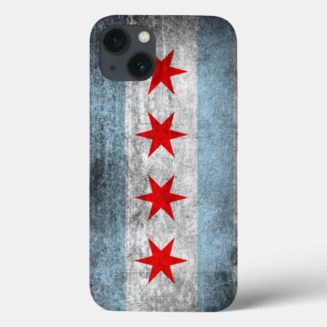 Coques Case-Mate iPhone Drapeau de Chicago déprimé (Verso)