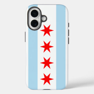 Coque Pour iPhone 16 Drapeau de Chicago, Illinois