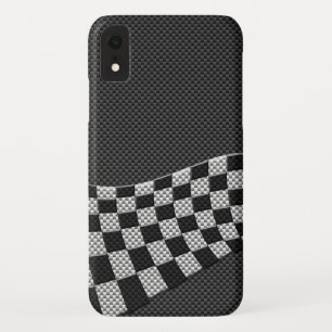 Coque Case-Mate iPhone Drapeau de course en fibre de carbone À damiers