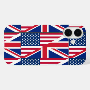 Coque Pour iPhone 16 Drapeau de double citoyenneté américain et britann