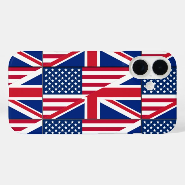 Coques Case-Mate iPhone Drapeau de double citoyenneté américain et britann (Verso (horizontal))