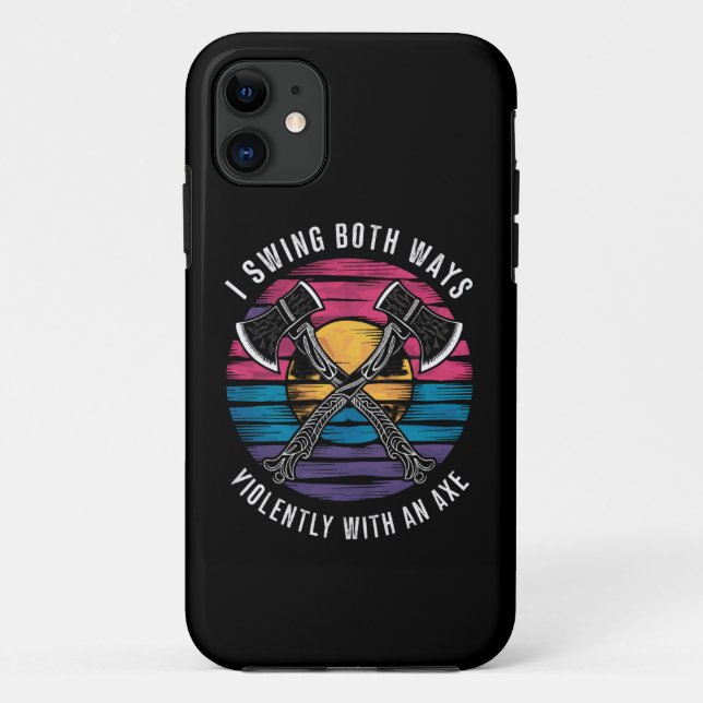 Coques Case-Mate iPhone Drapeau de fierté Bi drôle de hache bisexuelle je  (Dos)