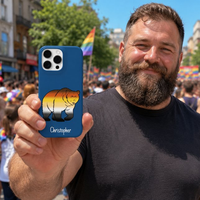 Coques Case-Mate iPhone Drapeau de fierté de Gay Bear couleur personnalisé (Créateur téléchargé)