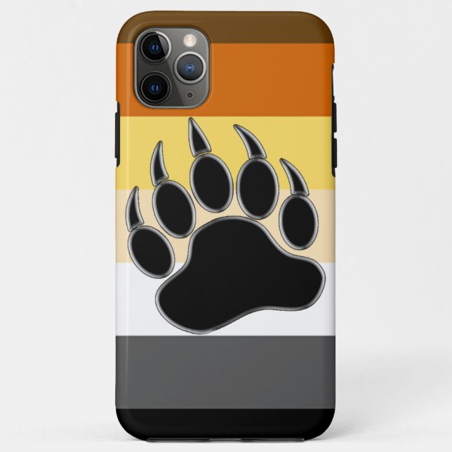 Coques Case-Mate iPhone Drapeau de fierté de Gay Bear Patte d'ours (Dos)