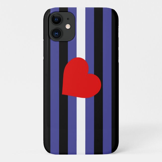 Coques Case-Mate iPhone Drapeau de fierté en cuir et cœur (Dos)
