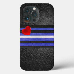 Case-Mate iPhone Case Drapeau de fierté en cuir SlipperyJoe's noir bleu 