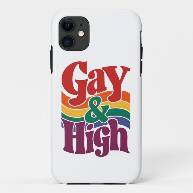 Coques Case-Mate iPhone Drapeau de fierté LGBTQ rétro gay et haut (Dos)