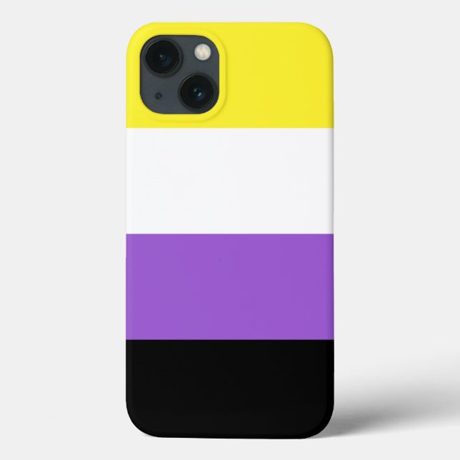 Coques Case-Mate iPhone Drapeau de fierté non binaire (Verso)