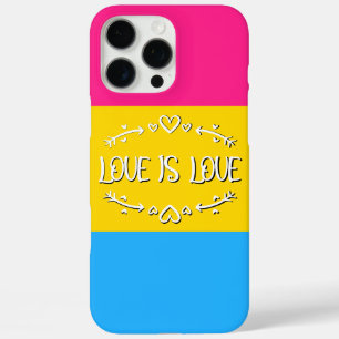 Coque iPhone 16 Pro Max Drapeau de fierté pansexuelle "L'amour est l'amour