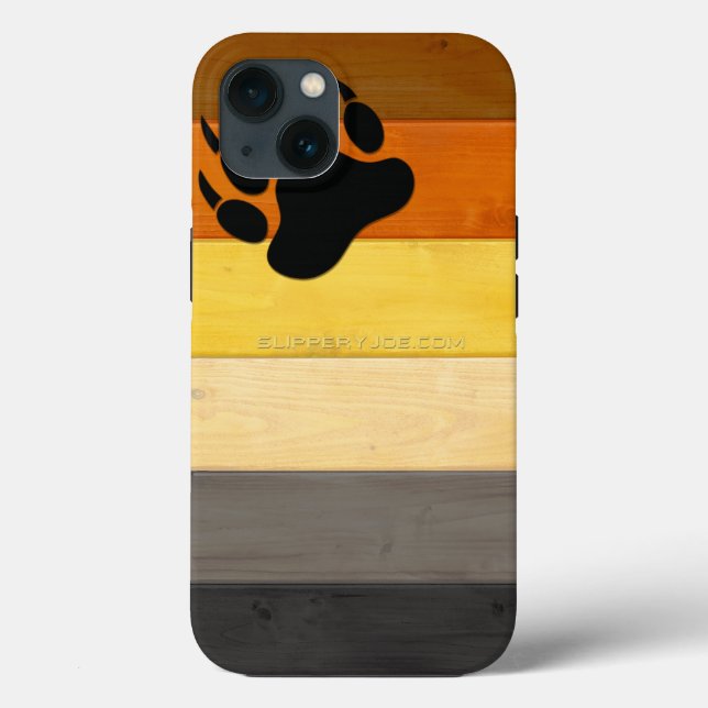Coques Case-Mate iPhone drapeau de la fierté des ours de SlipperyJoe's tex (Verso)