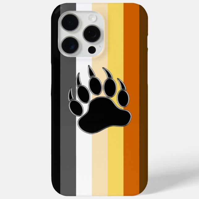 Coques Case-Mate iPhone Drapeau de la fierté des ours gays Patte d'ours (Verso)