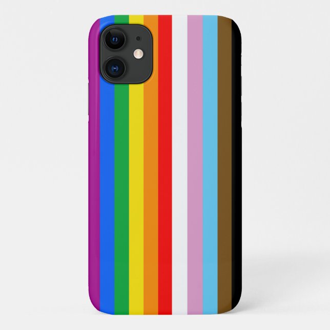 Coques Case-Mate iPhone Drapeau de la fierté inclusif LGBTQ+ (Dos)