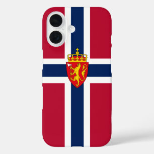 Coque Pour iPhone 16 Drapeau de la Norvège/ Armoiries