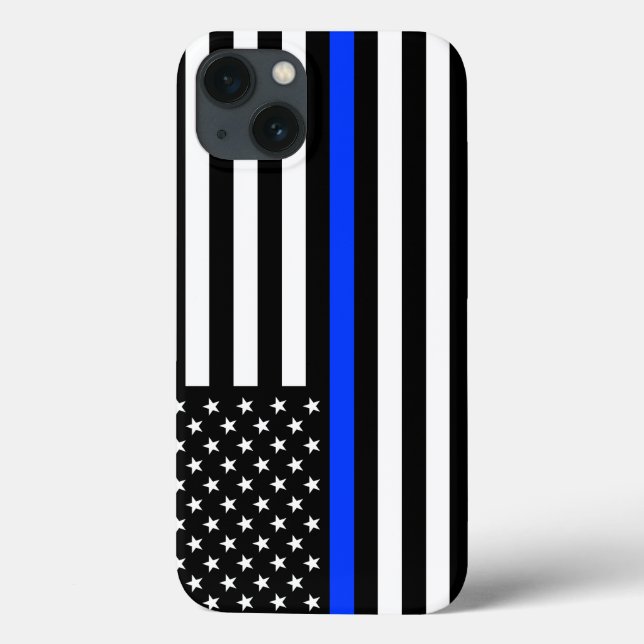 Coques Case-Mate iPhone Drapeau de la police Thin Blue Line (Verso)
