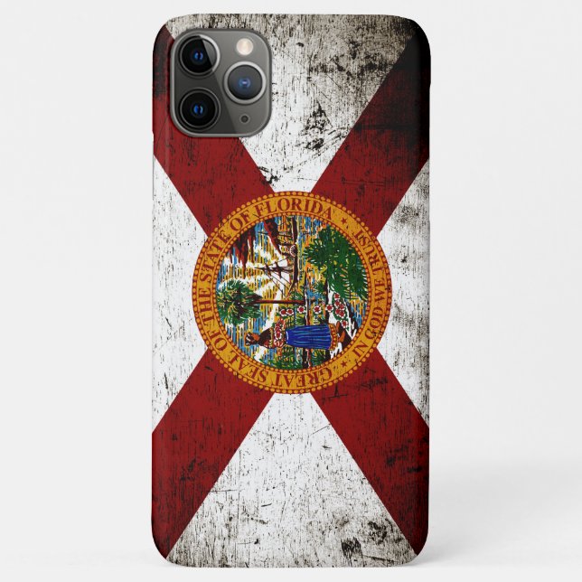 Coques Case-Mate iPhone Drapeau de l'État de Floride de Black Grunge (Dos)