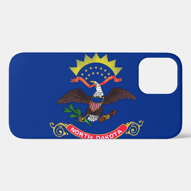 Coques Case-Mate iPhone Drapeau de l'État du Dakota du Nord (Verso (horizontal))