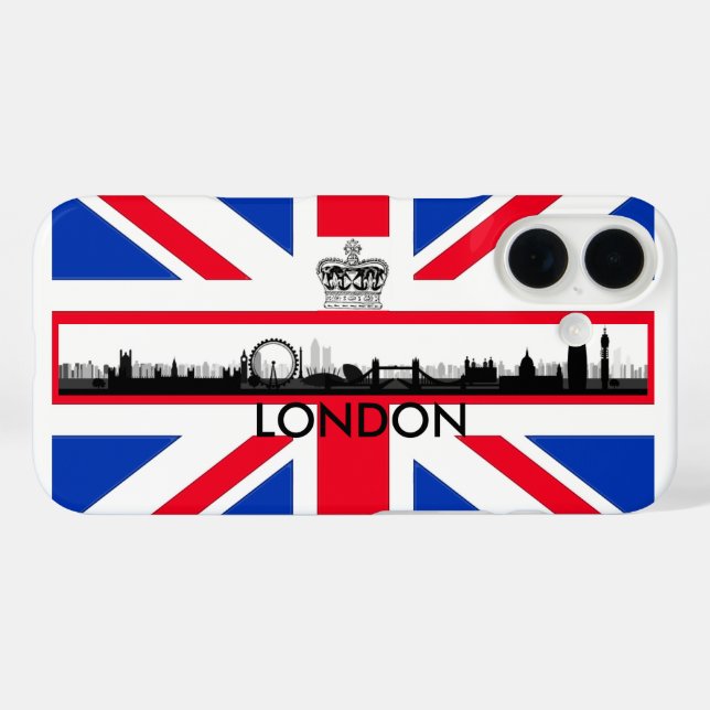 Coques Case-Mate iPhone Drapeau de London Eye Skyline Union Jack (Verso (horizontal))