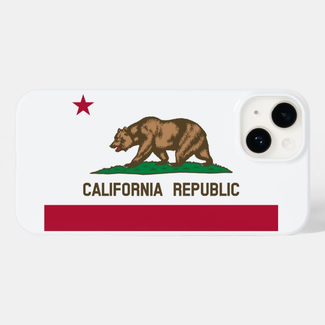 Coques Case-Mate iPhone Drapeau de l'ours de Californie : État de Cali Gol (Verso (horizontal))