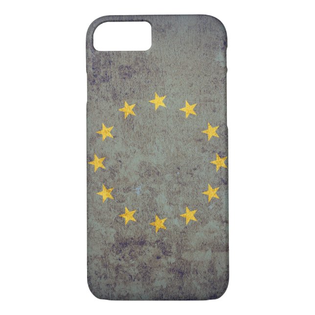 Coques Case-Mate iPhone Drapeau de l'UE - Grunge (Dos)