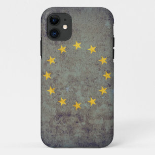 Coque iPhone 11 Drapeau de l'UE - Grunge