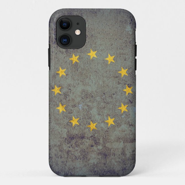 Coques Case-Mate iPhone Drapeau de l'UE - Grunge (Dos)