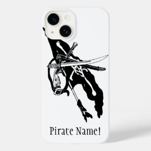 Coque Pour iPhone 14 Drapeau de pirates vintage, crâne et os croisés Jo