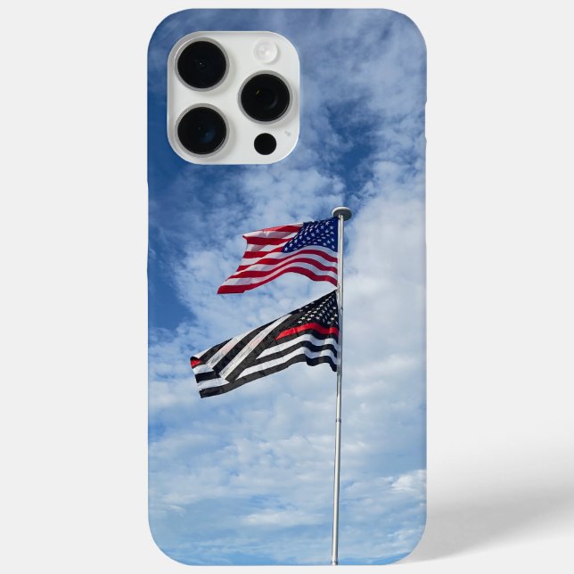 Coques Case-Mate iPhone Drapeau de pompier américain (Verso)