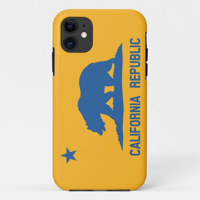 Coques Case-Mate iPhone Drapeau de République de la Californie de bleu et (Dos)