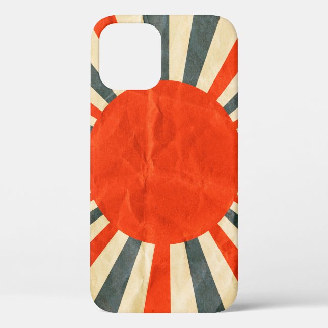Coques Case-Mate iPhone Drapeau de soleil rouge sur texture papier, style  (Verso)