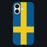 Coques iPhone 16 drapeau de suède<br><div class="desc">Drapeau de Suède. Le drapeau de la Suède est une croix scandinave qui s'étend aux bords du drapeau. Cette croix scandinave représente le christianisme. On pense que le design et les couleurs du drapeau suédois ont été inspirés par l'actuel Armoiries de la Suède de 1442, bleu divisé trimestriellement par une...</div>