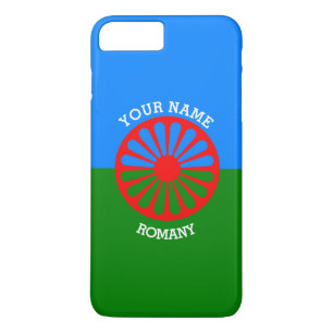 Coque iPhone 8 Plus/7 Plus Drapeau de voyageur tzigane romani officiel person