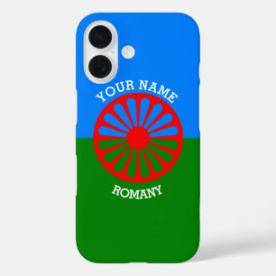 Coque Pour iPhone 16 Drapeau de voyageur tzigane romani officiel person
