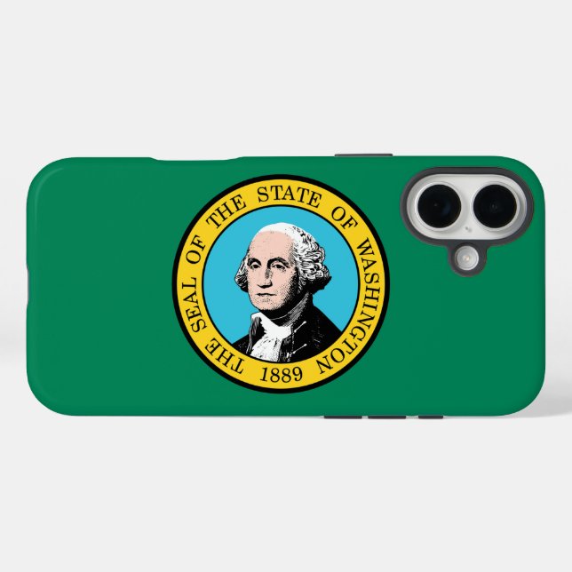 Coques Case-Mate iPhone Drapeau de Washington (Verso (horizontal))