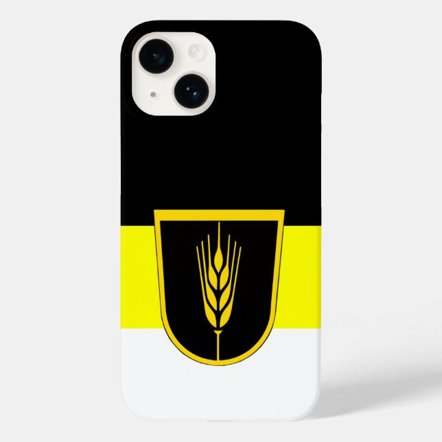 Coques Case-Mate iPhone Drapeau de Wolgadeutsche (version noir/jaune/blanc (Verso)