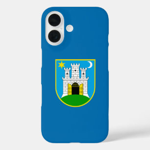 Coque Pour iPhone 16 Drapeau de Zagreb, Croatie