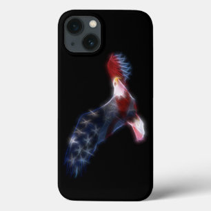 iPhone 13 Coque Drapeau d'Eagle chauve de fractale patriotique