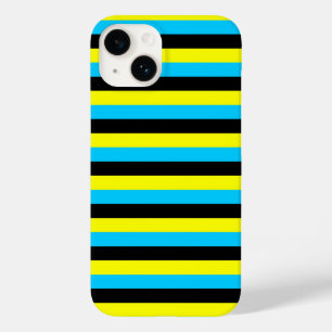 Coque Case-Mate iPhone drapeau des bahamas rayures pays motif bleu jaune