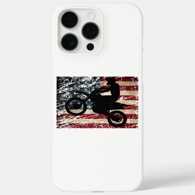 Coques Case-Mate iPhone Drapeau Dirt Vélo USA Drapeau T-Shirt Motocross Dr (Verso)