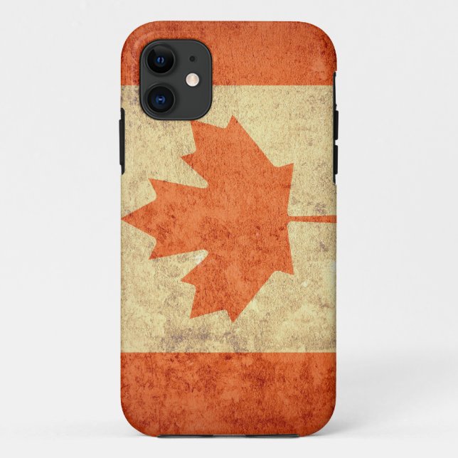 Coques Case-Mate iPhone Drapeau du Canada - Grunge (Dos)