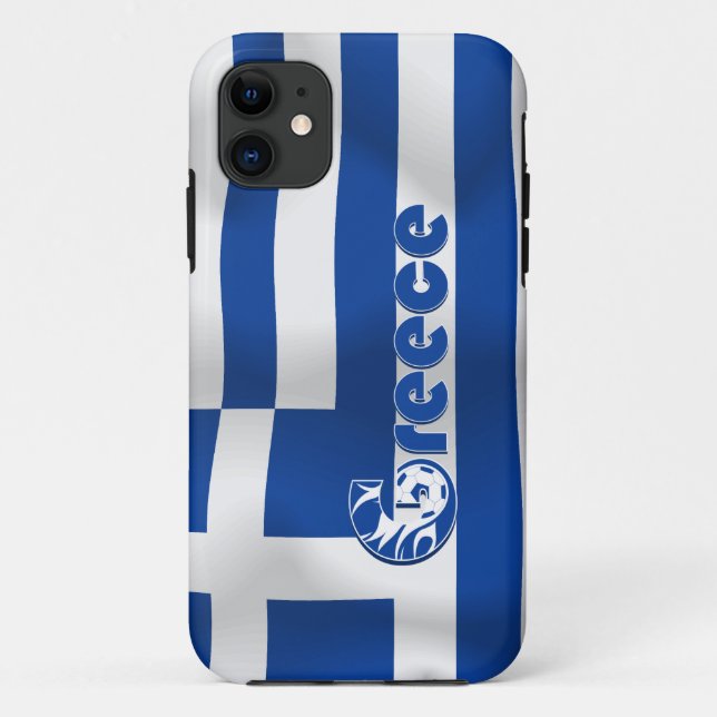 Coques Case-Mate iPhone Drapeau du football de la Grèce (Dos)