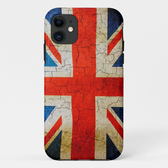 Coques Case-Mate iPhone Drapeau du Royaume-Uni grunge (Dos)