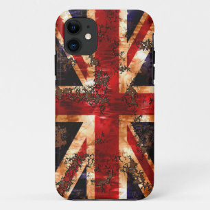 Coques Pour iPhone Drapeau du Royaume-Uni patriotique rouillé