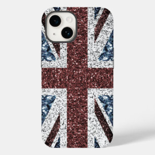 Coque Case-Mate iPhone Drapeau du Royaume-Uni Rustic vintage scintille pa